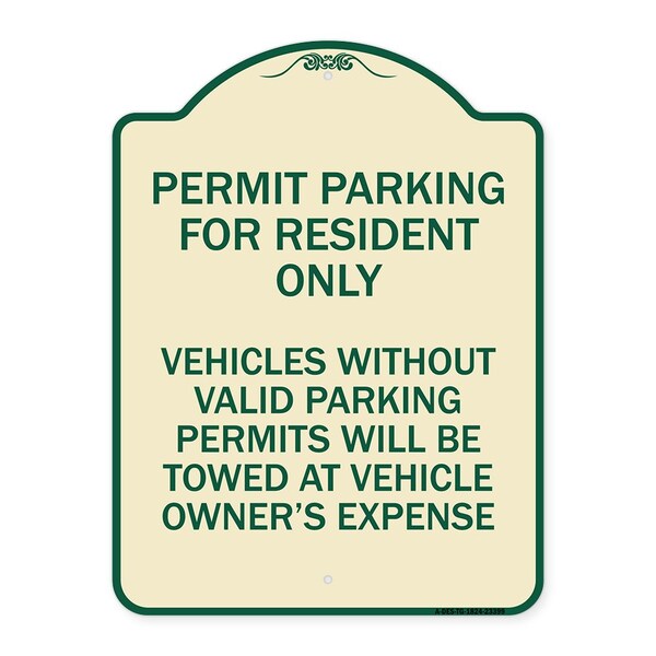 Signmission Parking Permit Permit Parking for Residents Only Vehicles Without Valid Parking Permi, TG-1824-23399 A-DES-TG-1824-23399 - main